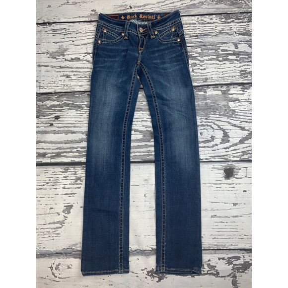Rock Revival ‘Amy’ Straight Fit Jeans - 26 x 33 - Picture 4 of 13
